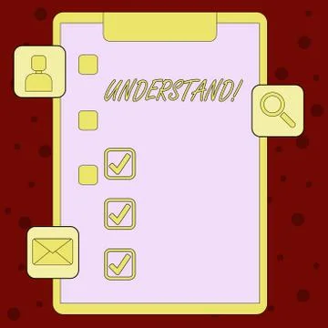 Handwriting text Understand. Concept meaning Ability to perceive intended Ilustração Stock