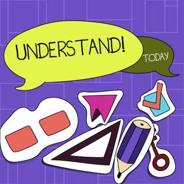 Handwriting text Understand. Concept meaning Ability to perceive intended mea Ilustração Stock