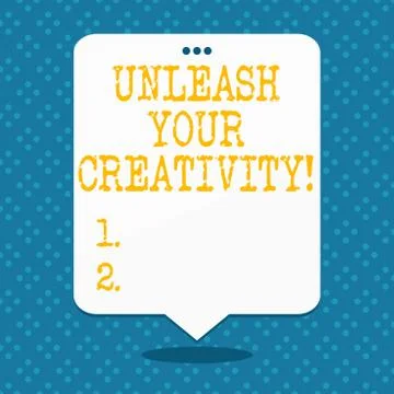 Handwriting text Unleash Your Creativity. Concept meaning Develop Personal 스톡 일러스트