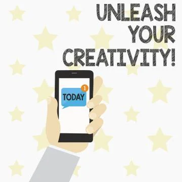 Handwriting text Unleash Your Creativity. Concept meaning Develop Personal Stockillustratie