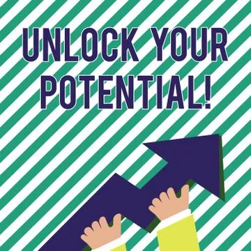 Handwriting text Unlock Your Potential. Concept meaning Reveal talent Develop Stock Illustration