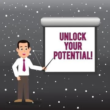 Handwriting text Unlock Your Potential. Concept meaning Reveal talent Develop Stock Illustration