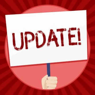 Handwriting text Update. Concept meaning Up to date with latest developments Stock Illustration