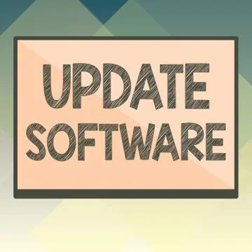 Handwriting text Update Software. Concept meaning replacing program with a newer Stock Illustration