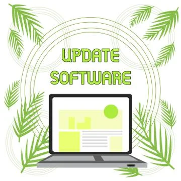 Handwriting text Update Software. Concept meaning replacing program with a newer Ilustración de archivo
