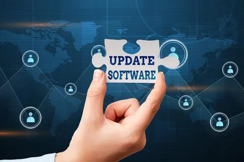 Handwriting text Update Software. Concept meaning adds minor software 写真素材