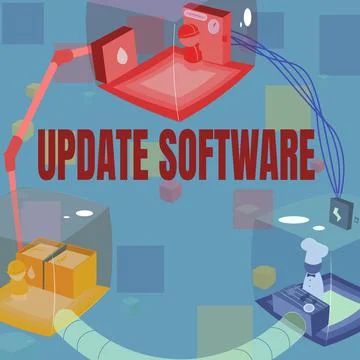 Handwriting text Update Software. Word Written on adds minor software Ilustração Stock