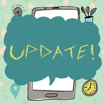 Handwriting text Update. Word Written on Up to date Make something more moder 스톡 일러스트