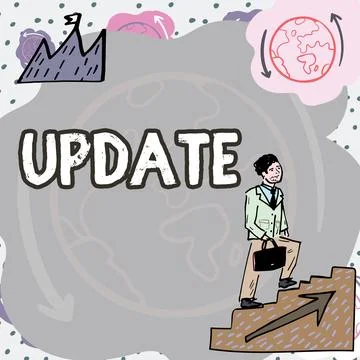 Handwriting text Update. Word Written on Up to date Make something more modern 스톡 일러스트