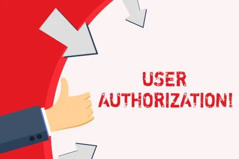Handwriting text User Authorization. Concept meaning security mechanism to Stock Illustration