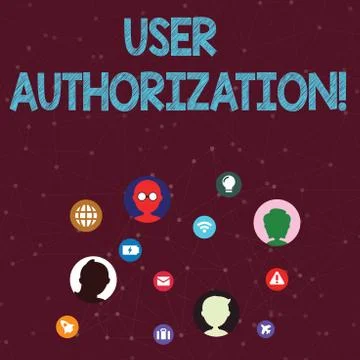 Handwriting text User Authorization. Concept meaning security mechanism to 库存插图