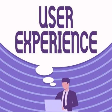 Handwriting text User Experience. Word for using website especially in terms how Stock Illustration