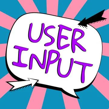 Handwriting text User Input. Business idea Any information or data that is sent Stock Illustration