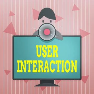 Handwriting text User Interaction. Concept meaning how the customer acts on the Illustrazione stock