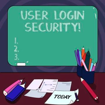 Handwriting text User Login Security. Concept meaning set of credentials used to Stock Illustration