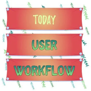 Handwriting text User Workflow. Concept meaning orchestrated and repeatable Stock Illustration