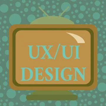 Handwriting text Ux Or Ui Design. Concept meaning two different elements of a 库存插图
