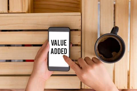 Handwriting text Value Added. Concept meaning the extra value created over and 스톡 사진