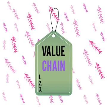 Handwriting text Value Chain. Concept meaning process or activities by which 스톡 일러스트