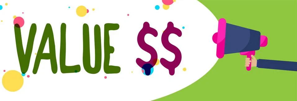 Handwriting text Value . Concept meaning the worth of the process id of the c Stock Illustration