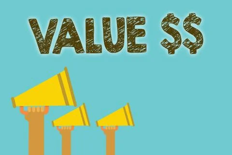Handwriting text Value . Concept meaning the worth of the process id of the c Stock Illustration