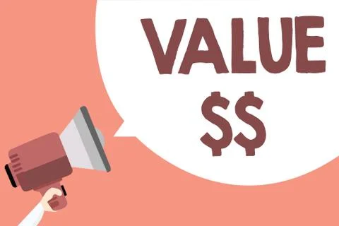 Handwriting text Value . Concept meaning the worth of the process id of the c Stock Illustration