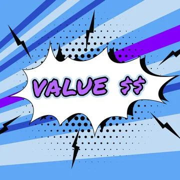 Handwriting text Value Dolar. Business idea the worth of the process id of the Stock Illustration