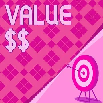 Handwriting text Value Dolar. Internet Concept the worth of the process id of Stock Illustration