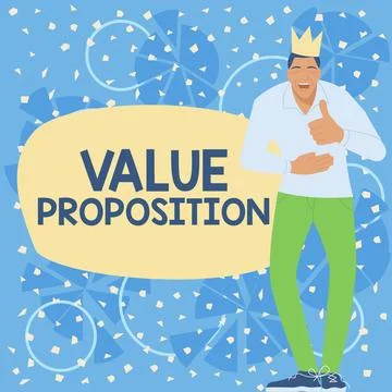 Handwriting text Value Proposition. Business overview service make company or 스톡 일러스트