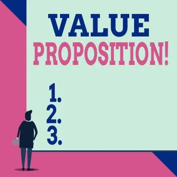 Handwriting text Value Proposition. Concept meaning innovation service intended Stock Illustration