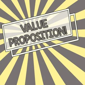Handwriting text Value Proposition. Concept meaning feature intended to make a Stock Illustration