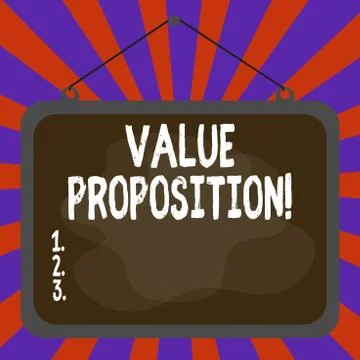 Handwriting text Value Proposition. Concept meaning innovation service intended Illustrazione stock