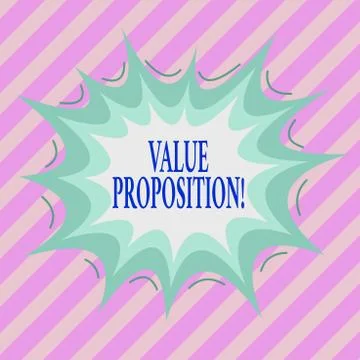 Handwriting text Value Proposition. Concept meaning innovation service intended Illustrazione stock