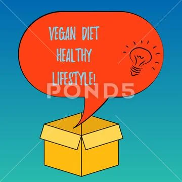 Handwriting text Vegan Diet Healthy Lifestyle. Concept meaning Healthy lifestyle Stock Illustration