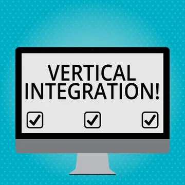 Handwriting text Vertical Integration. Concept meaning Merger of companies at Stock Illustration