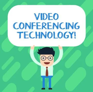 Handwriting text Video Conferencing Technology. Concept meaning People globally Illustrazione stock