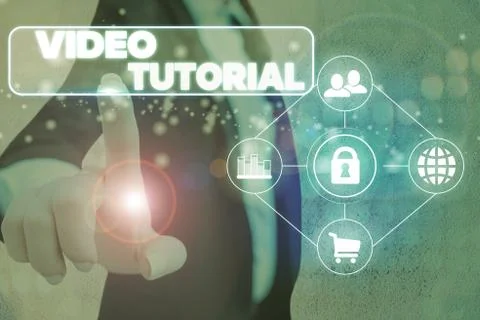 Handwriting text Video Tutorial. Concept meaning method of transferring Stock Photos