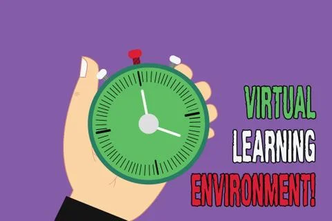 Handwriting text Virtual Learning Environment. Concept meaning webbased platform Stock Illustration