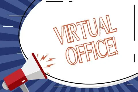 Handwriting text Virtual Office. Concept meaning part of flexible workspace Illustrazione stock