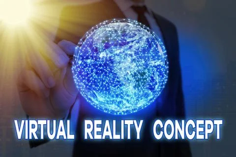 Handwriting text Virtual Reality Concept. Concept meaning 3d futuristic Foto stock