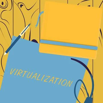 Handwriting text Virtualization. Concept meaning application of virtual 스톡 일러스트