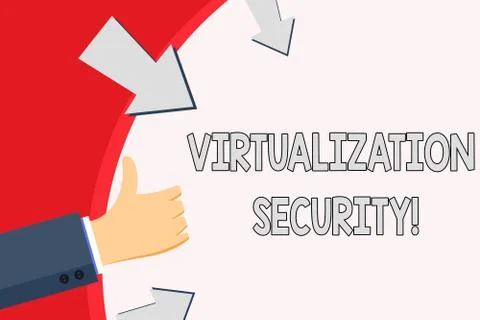 Handwriting text Virtualization Security. Concept meaning running multiple vi Stock Illustration