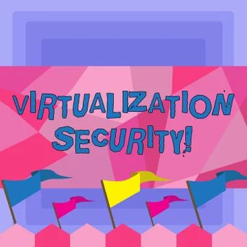 Handwriting text Virtualization Security. Concept meaning running multiple vi Illustrazione stock