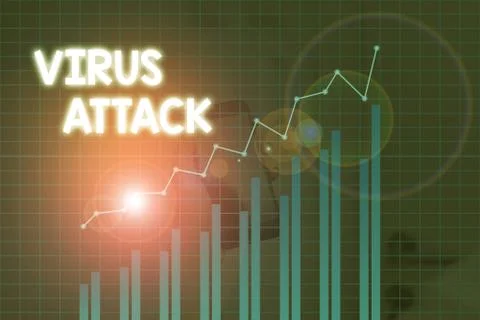 Handwriting text Virus Attack. Concept meaning malicious program that perform Fotos de archivo