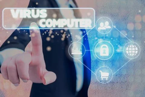 Handwriting text Virus Computer. Concept meaning Malicious software program Stockfoto's