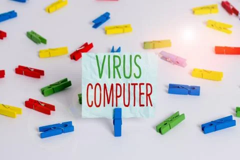 Handwriting text Virus Computer. Concept meaning Malicious software program Stockfoto's