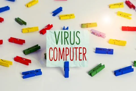 Handwriting text Virus Computer. Concept meaning Malicious software program 库存照片