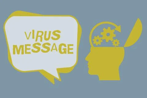 Handwriting text Virus Message. Concept meaning Malicious software program Illustrazione stock