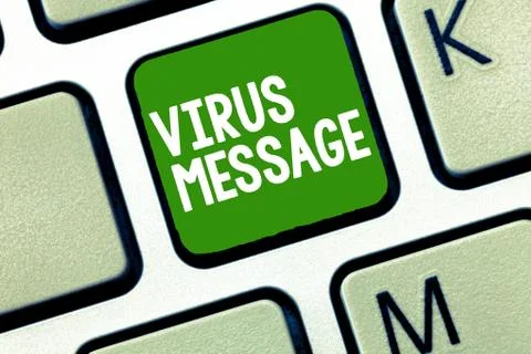 Handwriting text Virus Message. Concept meaning Malicious software program Stockfoto's