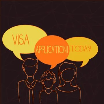 Handwriting text Visa Application. Concept meaning conditional authorization  Illustrazione stock